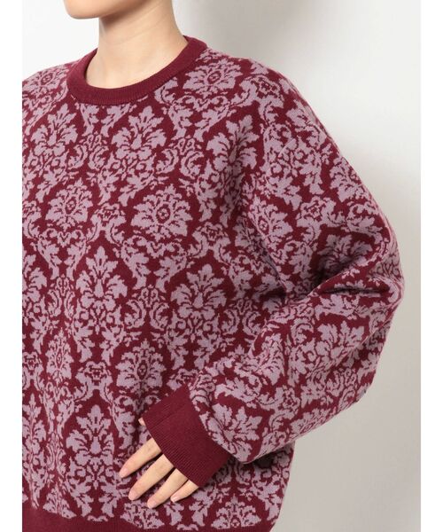 jouetie（ジュエティ）の「ダマスクパターンジャカードニット（ニット/セーター・レディース・ブラック/イエロー/グリーン/ボルドー・MEDIUM）」の17枚目の写真