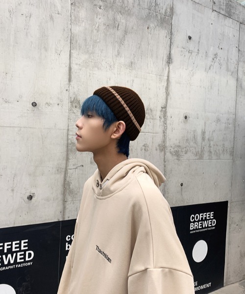 MGV（エムジーヴィー）の「ラインリブロールワッチニットキャップ（ニットキャップ/ビーニー・メンズ・ブルー/グレー/ブラック/ブラウン/オレンジ・FREE）」の14枚目の写真