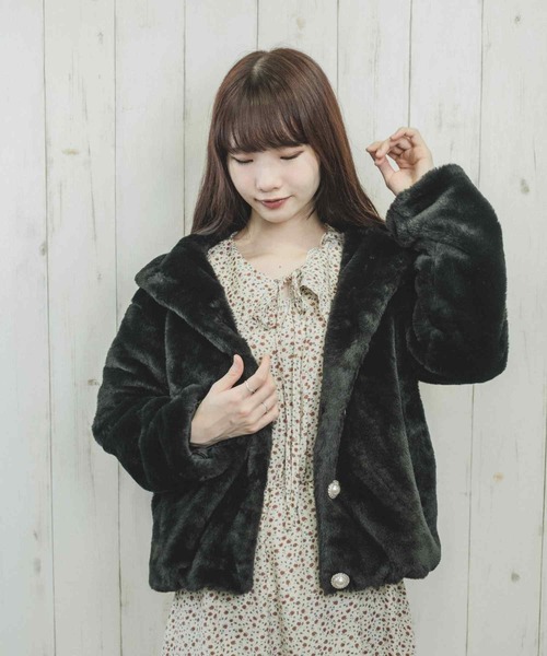 Clice de Paris（クリシェドゥパリス）の「ESエコファーうさ耳パーカー（その他アウター・レディース・ピンク/ブラック・ONESIZE）」の18枚目の写真