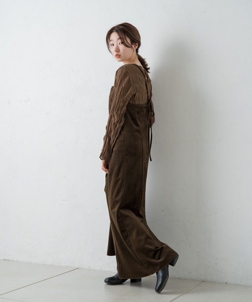 Kastane（カスタネ）の「ベロアギンガムマーメイドワンピース（ワンピース・レディース・ブラウン/ブラック・FREE）」の8枚目の写真