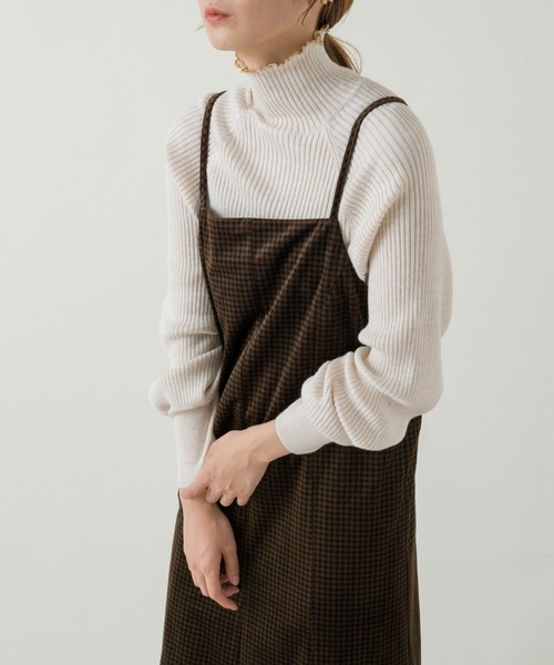 Kastane（カスタネ）の「ベロアギンガムマーメイドワンピース（ワンピース・レディース・ブラウン/ブラック・FREE）」の6枚目の写真