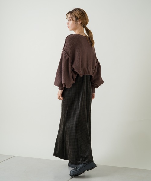 Kastane（カスタネ）の「ベロアギンガムマーメイドワンピース（ワンピース・レディース・ブラウン/ブラック・FREE）」の15枚目の写真