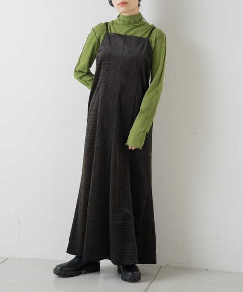 Kastane（カスタネ）の「ベロアギンガムマーメイドワンピース（ワンピース・レディース・ブラウン/ブラック・FREE）」の11枚目の写真