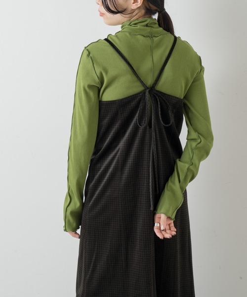 Kastane（カスタネ）の「ベロアギンガムマーメイドワンピース（ワンピース・レディース・ブラウン/ブラック・FREE）」の13枚目の写真