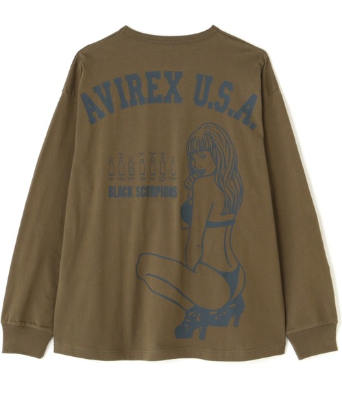 AVIREX（アヴィレックス）の「【WEB＆DEPOT限定】ブラックスコーピオンズ 長袖 Tシャツ / BLACK SCORPIONS LONG SLEEVE T-SHIRT / アヴィレックス / AVIREX（Tシャツ/カットソー・メンズ・ホワイト/ブラック/その他/オリーブ系3・M/L/XL/2XL）」の6枚目の写真