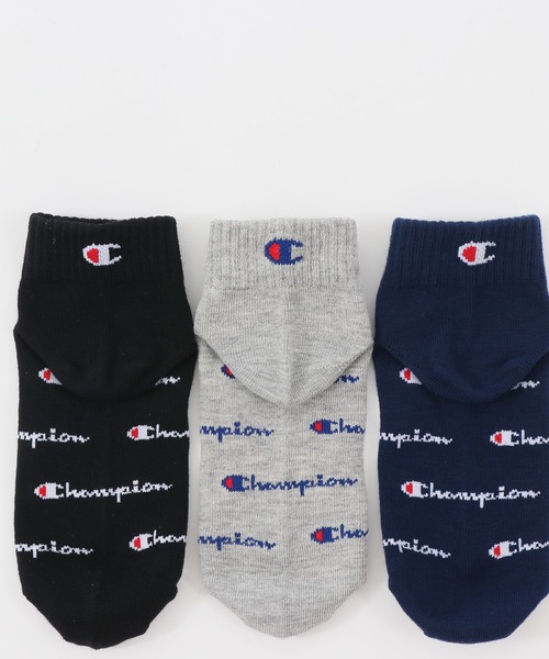 Champion(チャンピオン)の「【Champion/チャンピオン】キッズ 【3足組】ショートレングスソックス スクリプトロゴ総柄【ノンパイル】(ソックス/靴下・キッズ・その他・FREE)」の3枚目の写真