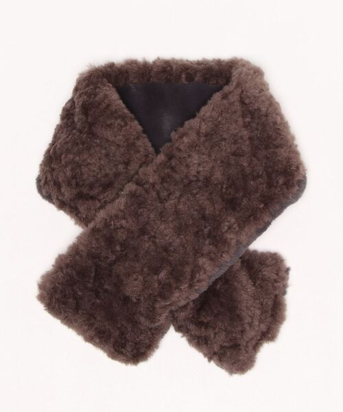 mimis（ミイーミイーズ）の「ボアティペット（マフラー・レディース・チャコールグレー/ブラウン/アイボリー・FREE）」の3枚目の写真