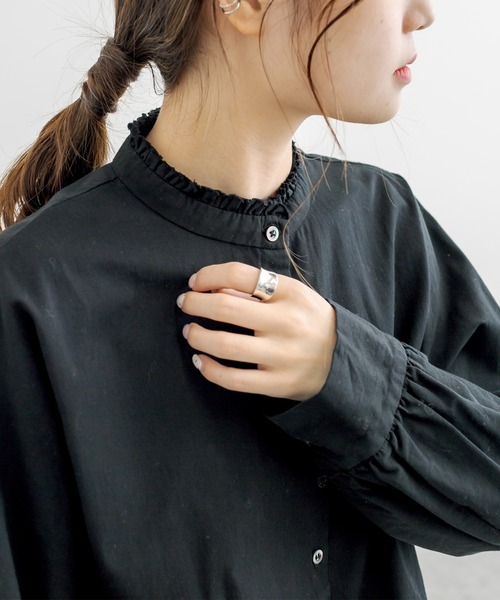 ピュアルセシン、デニムブラウス、フリル襟、美品、可愛い、 フリル襟 刺繍 ブラウス M 11412 | Raglana