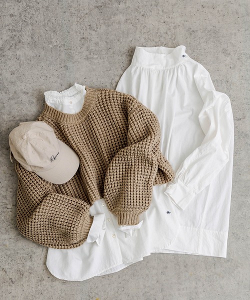 PUAL CE CIN（ピュアルセシン）の「ロゴ刺繍襟フリルブラウス（シャツ/ブラウス・レディース・ホワイト/ブラック・FREE）」の10枚目の写真