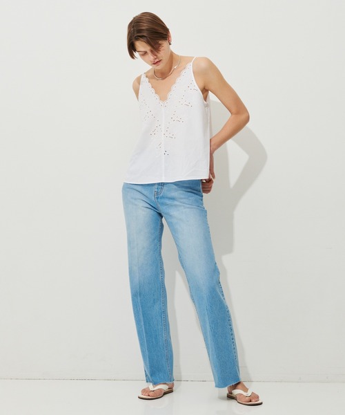 N.O.R.C（ノーク）の「デニムストレートワイドパンツ（デニムパンツ・レディース・ライトインディゴブルー/インディゴブルー・24/26）」の7枚目の写真