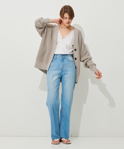 N.O.R.C（ノーク）の「デニムストレートワイドパンツ（デニムパンツ・レディース・ライトインディゴブルー/インディゴブルー・24/26）」の9枚目の写真