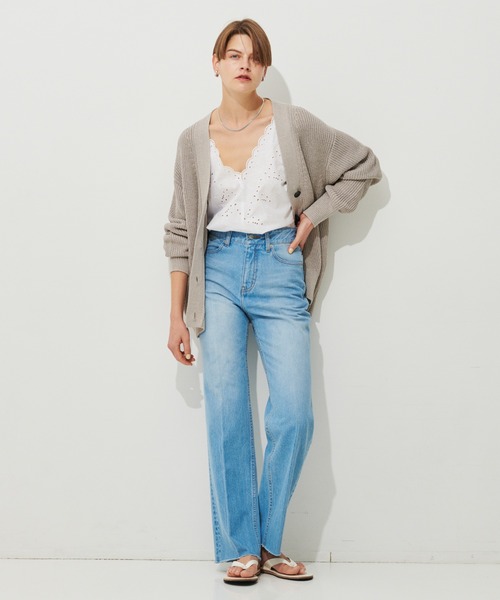 N.O.R.C（ノーク）の「デニムストレートワイドパンツ（デニムパンツ・レディース・ライトインディゴブルー/インディゴブルー・24/26）」の10枚目の写真