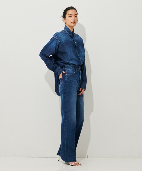 N.O.R.C（ノーク）の「デニムストレートワイドパンツ（デニムパンツ・レディース・ライトインディゴブルー/インディゴブルー・24/26）」の18枚目の写真