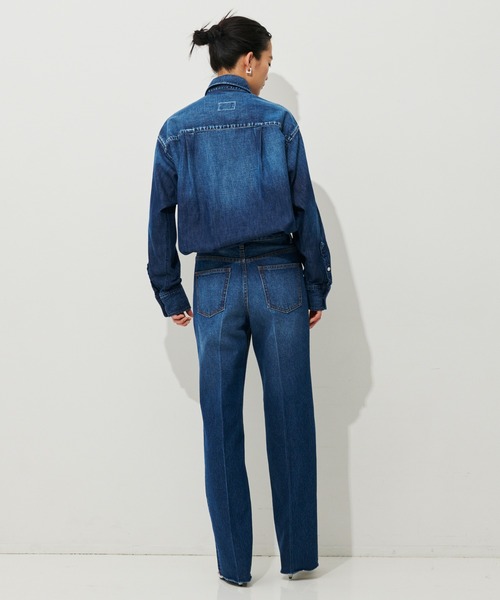 N.O.R.C（ノーク）の「デニムストレートワイドパンツ（デニムパンツ・レディース・ライトインディゴブルー/インディゴブルー・24/26）」の19枚目の写真