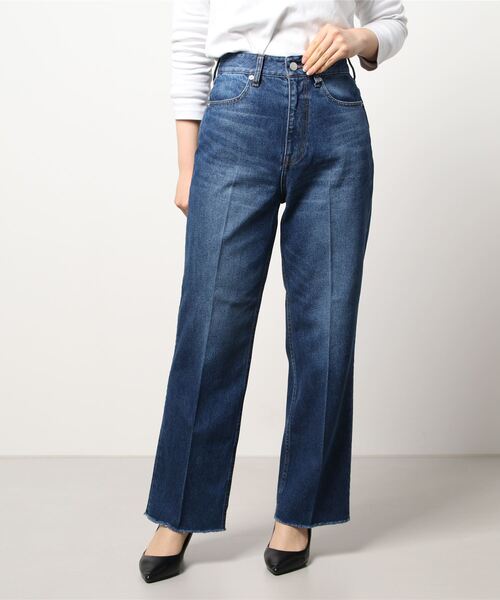 N.O.R.C（ノーク）の「デニムストレートワイドパンツ（デニムパンツ・レディース・ライトインディゴブルー/インディゴブルー・24/26）」の3枚目の写真