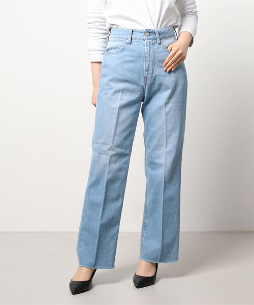 N.O.R.C（ノーク）の「デニムストレートワイドパンツ（デニムパンツ・レディース・ライトインディゴブルー/インディゴブルー・24/26）」の4枚目の写真