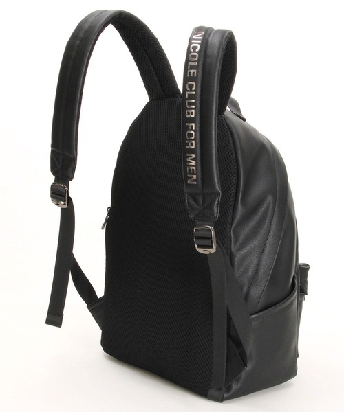 NICOLE CLUB FOR MEN（ニコルクラブフォーメン）の「フェイクレザーリュック（バックパック/リュック・メンズ・ブラック/ネイビー・FREE）」の3枚目の写真