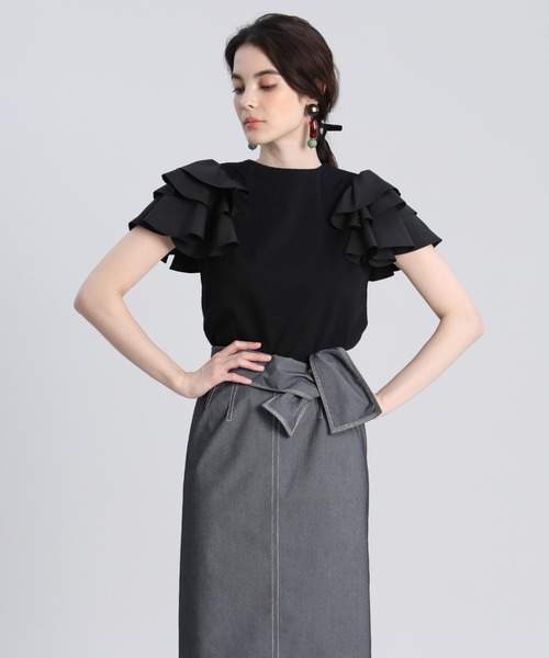 Maglie Par Ef De フリルスリーブカットソー Tシャツ カットソー Maglie Par Ef De マーリエパーエフデ のファッション通販 Zozotown