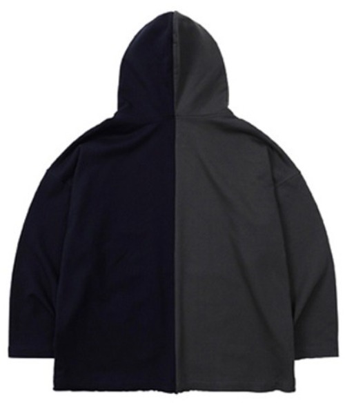 AJOBYAJO（アジョバイアジョ）の「【AJOBYAJO/アジョバイアジョ】Twofold Oversized Zip Up Hoodie/オーバーサイズ ビッグサイズ ジップアップフ-ディ ビッグシルエット パーカー（パーカー・メンズ・チャコールグレー/スカイブルー・ONE SIZE）」の7枚目の写真