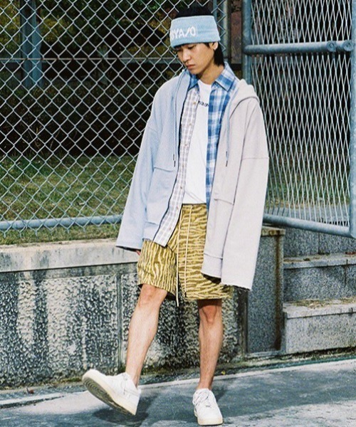 AJOBYAJO（アジョバイアジョ）の「【AJOBYAJO/アジョバイアジョ】Twofold Oversized Zip Up Hoodie/オーバーサイズ ビッグサイズ ジップアップフ-ディ ビッグシルエット パーカー（パーカー・メンズ・チャコールグレー/スカイブルー・ONE SIZE）」の14枚目の写真