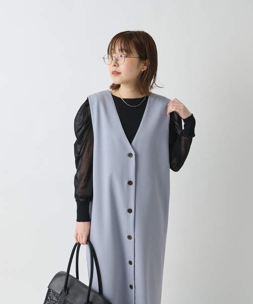 un dix cors（アンディコール）の「オトナ可愛い　2WAYシアーパワショルニット（ニット/セーター・レディース・ホワイト/ブラック/モスグリーン/サンドベージュ・FREE）」の18枚目の写真
