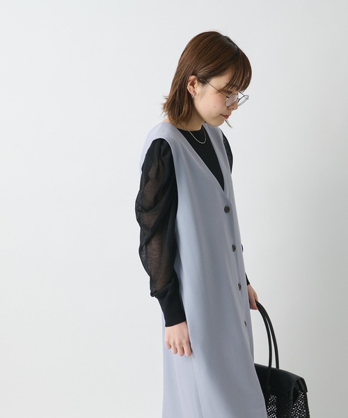 un dix cors（アンディコール）の「オトナ可愛い　2WAYシアーパワショルニット（ニット/セーター・レディース・ホワイト/ブラック/モスグリーン/サンドベージュ・FREE）」の19枚目の写真