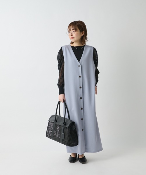 un dix cors（アンディコール）の「オトナ可愛い　2WAYシアーパワショルニット（ニット/セーター・レディース・ホワイト/ブラック/モスグリーン/サンドベージュ・FREE）」の20枚目の写真