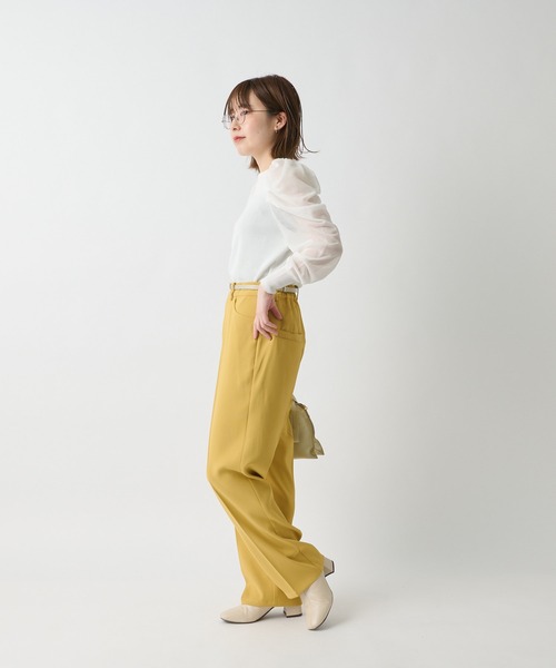 un dix cors（アンディコール）の「オトナ可愛い　2WAYシアーパワショルニット（ニット/セーター・レディース・ホワイト/ブラック/モスグリーン/サンドベージュ・FREE）」の16枚目の写真