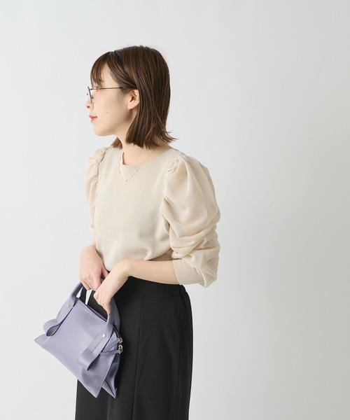 un dix cors（アンディコール）の「オトナ可愛い　2WAYシアーパワショルニット（ニット/セーター・レディース・ホワイト/ブラック/モスグリーン/サンドベージュ・FREE）」の22枚目の写真
