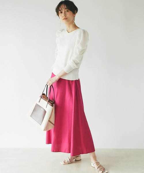 un dix cors（アンディコール）の「オトナ可愛い　2WAYシアーパワショルニット（ニット/セーター・レディース・ホワイト/ブラック/モスグリーン/サンドベージュ・FREE）」の11枚目の写真