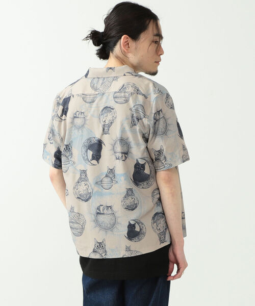 mmts（マミタス）の「365CAT.ART× mmts / 総柄 シャツ（シャツ/ブラウス・レディース・ベージュ/グリーン・SMALL/MEDIUM/LARGE）」の15枚目の写真