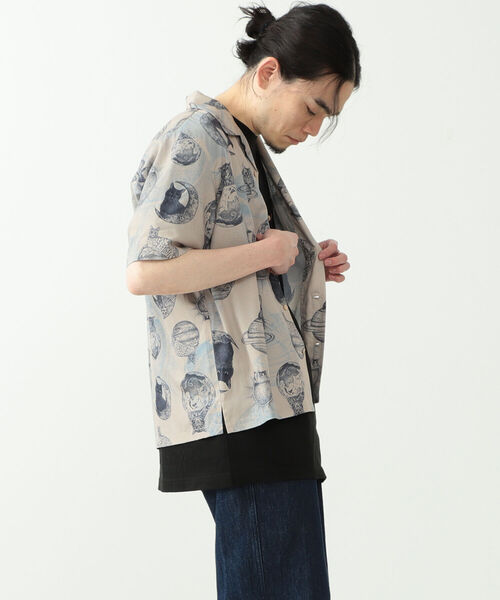 mmts（マミタス）の「365CAT.ART× mmts / 総柄 シャツ（シャツ/ブラウス・レディース・ベージュ/グリーン・SMALL/MEDIUM/LARGE）」の16枚目の写真