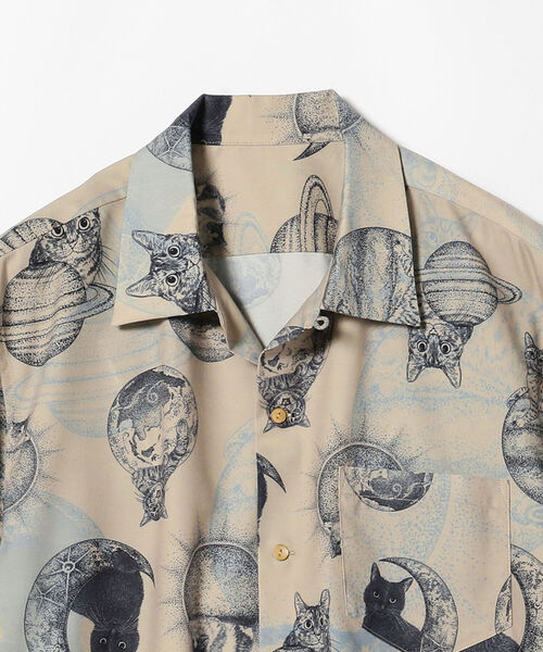 mmts（マミタス）の「365CAT.ART× mmts / 総柄 シャツ（シャツ/ブラウス・レディース・ベージュ/グリーン・SMALL/MEDIUM/LARGE）」の18枚目の写真