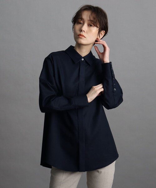 セール Indivi インディヴィ のファッション トップス ミニマルプレーンシャツ 127 22 01 をセール価格で購入できます Indivi 日本製 洗える シャツ ブラウス ミニマルプレーンシャツ シャツ ブラウス