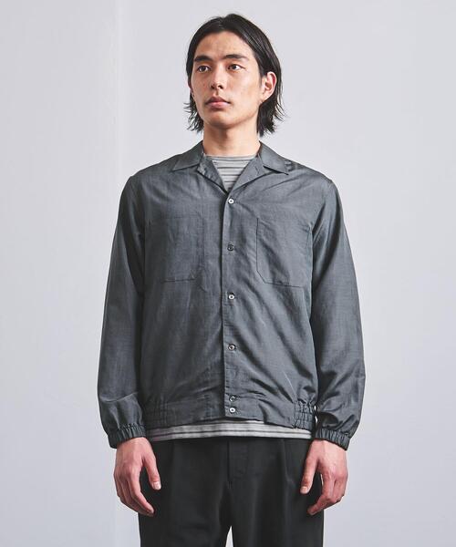 Camoshita（カモシタ）の「＜Camoshita（カモシタ）＞ オープンカラー シャツブルゾン（ブルゾン・メンズ・ダークグレー/ライラック・S/M/L）」の3枚目の写真