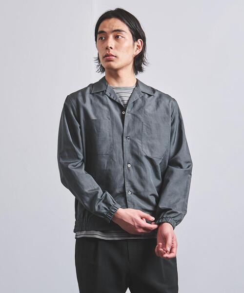 Camoshita（カモシタ）の「＜Camoshita（カモシタ）＞ オープンカラー シャツブルゾン（ブルゾン・メンズ・ダークグレー/ライラック・S/M/L）」の6枚目の写真