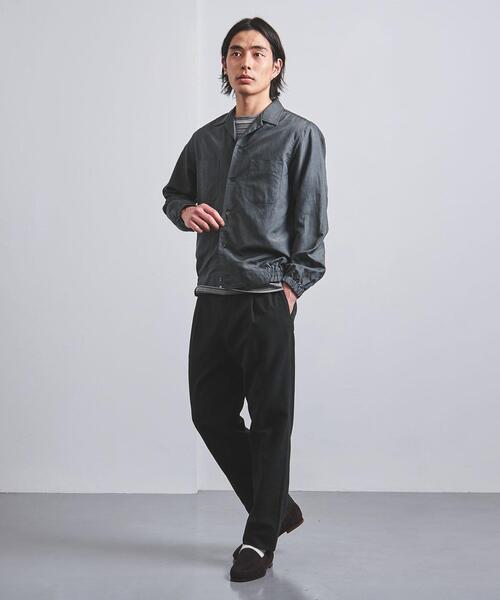 Camoshita（カモシタ）の「＜Camoshita（カモシタ）＞ オープンカラー シャツブルゾン（ブルゾン・メンズ・ダークグレー/ライラック・S/M/L）」の7枚目の写真
