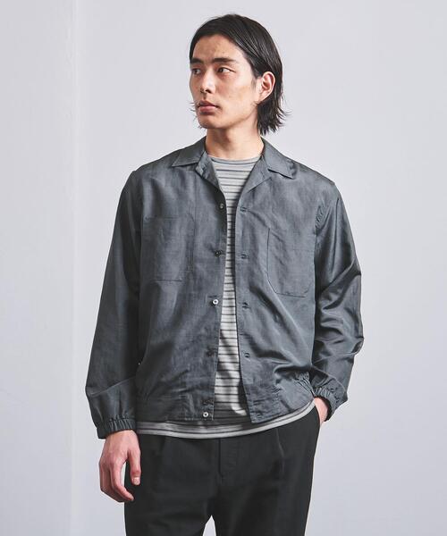 Camoshita（カモシタ）の「＜Camoshita（カモシタ）＞ オープンカラー シャツブルゾン（ブルゾン・メンズ・ダークグレー/ライラック・S/M/L）」の8枚目の写真