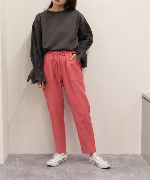 fredy emue(フレディエミュ)の「【WEB限定】レース袖ボリューム プルオーバーカットソー(Tシャツ/カットソー・レディース・ミント/チャコールグレー・38)」の12枚目の写真