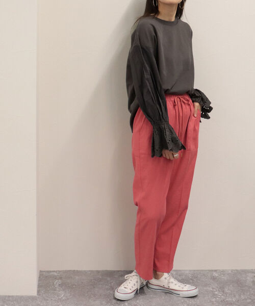 fredy emue(フレディエミュ)の「【WEB限定】レース袖ボリューム プルオーバーカットソー(Tシャツ/カットソー・レディース・ミント/チャコールグレー・38)」の13枚目の写真