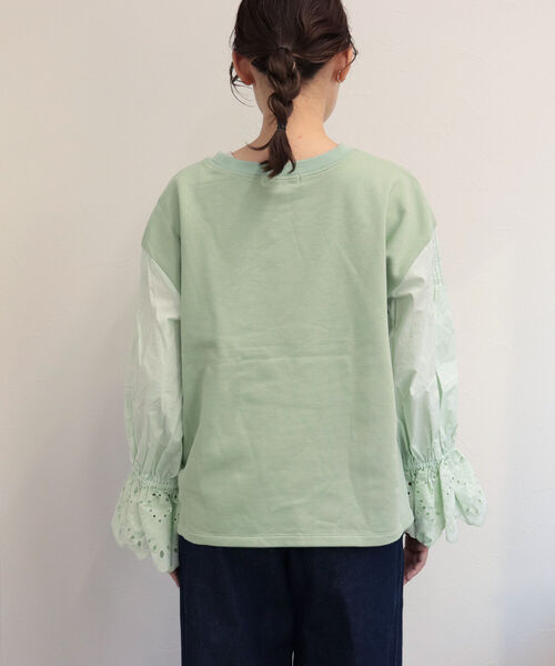 fredy emue(フレディエミュ)の「【WEB限定】レース袖ボリューム プルオーバーカットソー(Tシャツ/カットソー・レディース・ミント/チャコールグレー・38)」の20枚目の写真