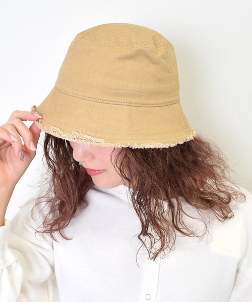 Flowering（フラワーリング）の「コットンフリンジハット（ハット・レディース・ベージュ/ネイビー/カーキ/サックスブルー・FREE）」の7枚目の写真