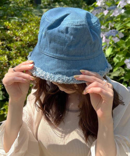 Flowering（フラワーリング）の「コットンフリンジハット（ハット・レディース・ベージュ/ネイビー/カーキ/サックスブルー・FREE）」の12枚目の写真