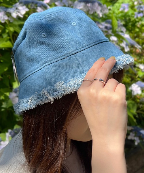 Flowering（フラワーリング）の「コットンフリンジハット（ハット・レディース・ベージュ/ネイビー/カーキ/サックスブルー・FREE）」の14枚目の写真