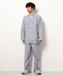 LANVIN ピンク ストライプ パジャマ M LANVIN COLLECTION パジャマ上下セット 長袖 【M・Lサイズ】 綿