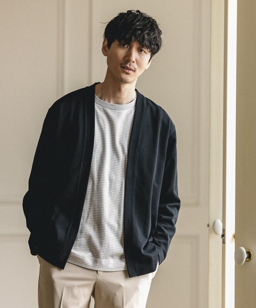 GLOBAL WORK(グローバルワーク)の「キナガスカーデ長袖/255807(カーディガン/ボレロ・メンズ・スカイブルー/ミント/ライトベージュ/ブラック・SMALL/MEDIUM/LARGE/X-LARGE)」の2枚目の写真