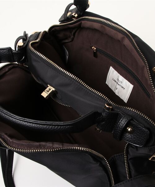 RiNc （リンク）の「【 NOLITA / ノリータ 】ボストン型 ショルダーストラップ付 ハンドバッグ ２Way ショルダーバッグ（ハンドバッグ・レディース・グレー/ブラック・FREE）」の4枚目の写真