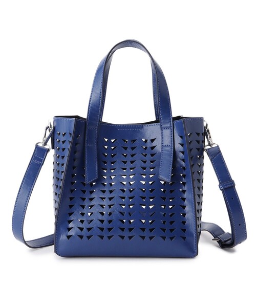 INDIVI(インディヴィ)の「◆【マルチWAY/ポーチ付き】カットメッシュバッグ(ハンドバッグ・レディース・ホワイト/ブラック/ブルー/ブラウン系・00)」の9枚目の写真