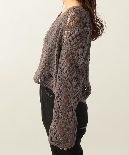 Heather（ヘザー）の「クロシェニットカーディガン 276036