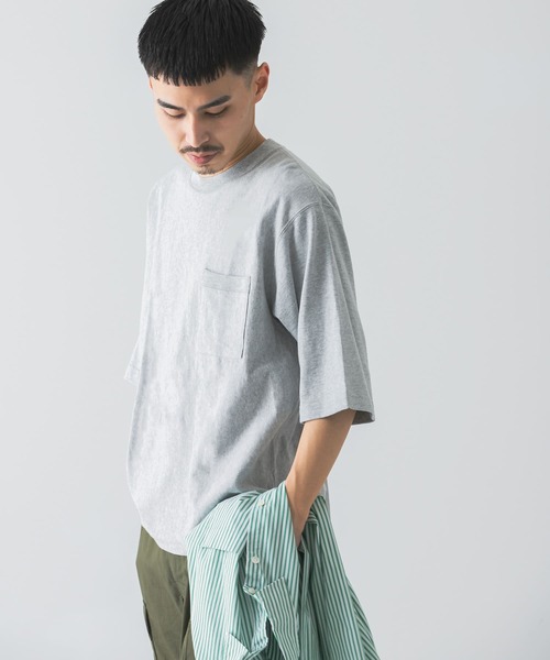 URBAN RESEARCH DOORS（アーバンリサーチドアーズ）の「ヘビーオンス ハーフスリーブTシャツ（Tシャツ/カットソー・メンズ・ホワイト/グリーン/グレー/ブルー/ブラウン・X-LARGE/MEDIUM/LARGE）」の6枚目の写真